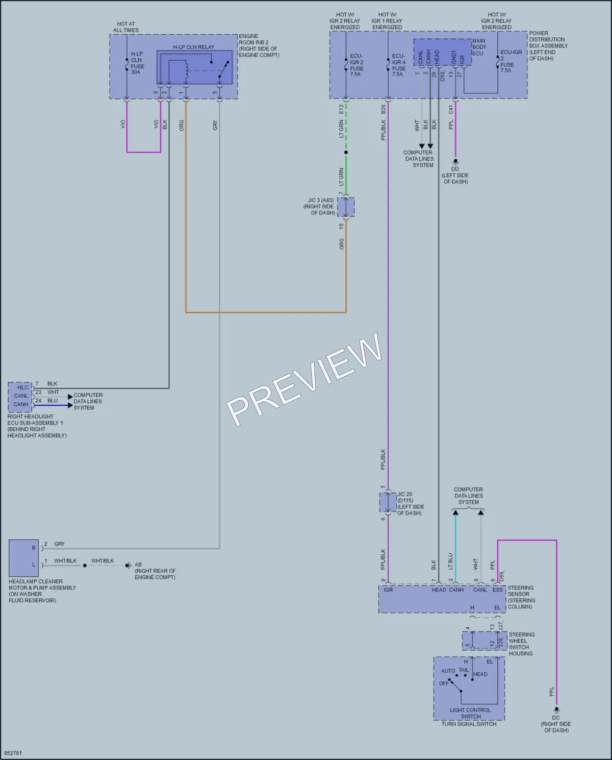 2024 Lexus NX450h Wiper Washer wiring diagram preview