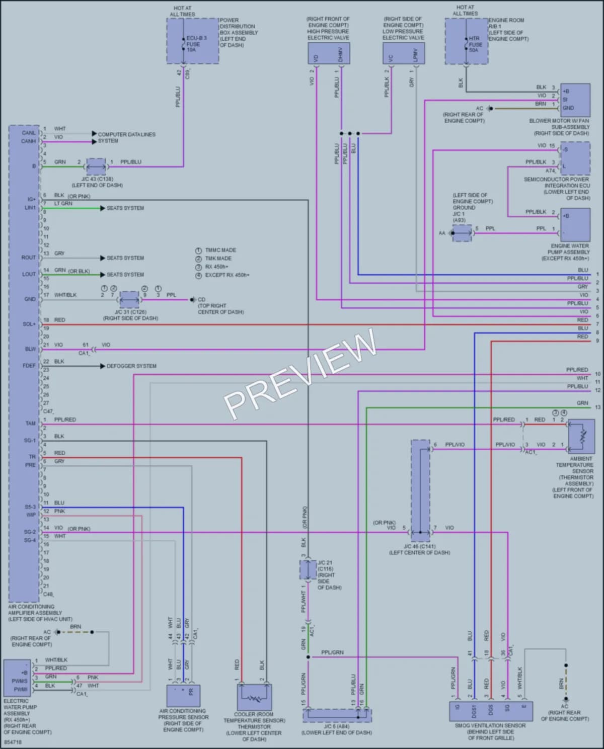 2024 Lexus RX350 Air Conditioning wiring diagram preview