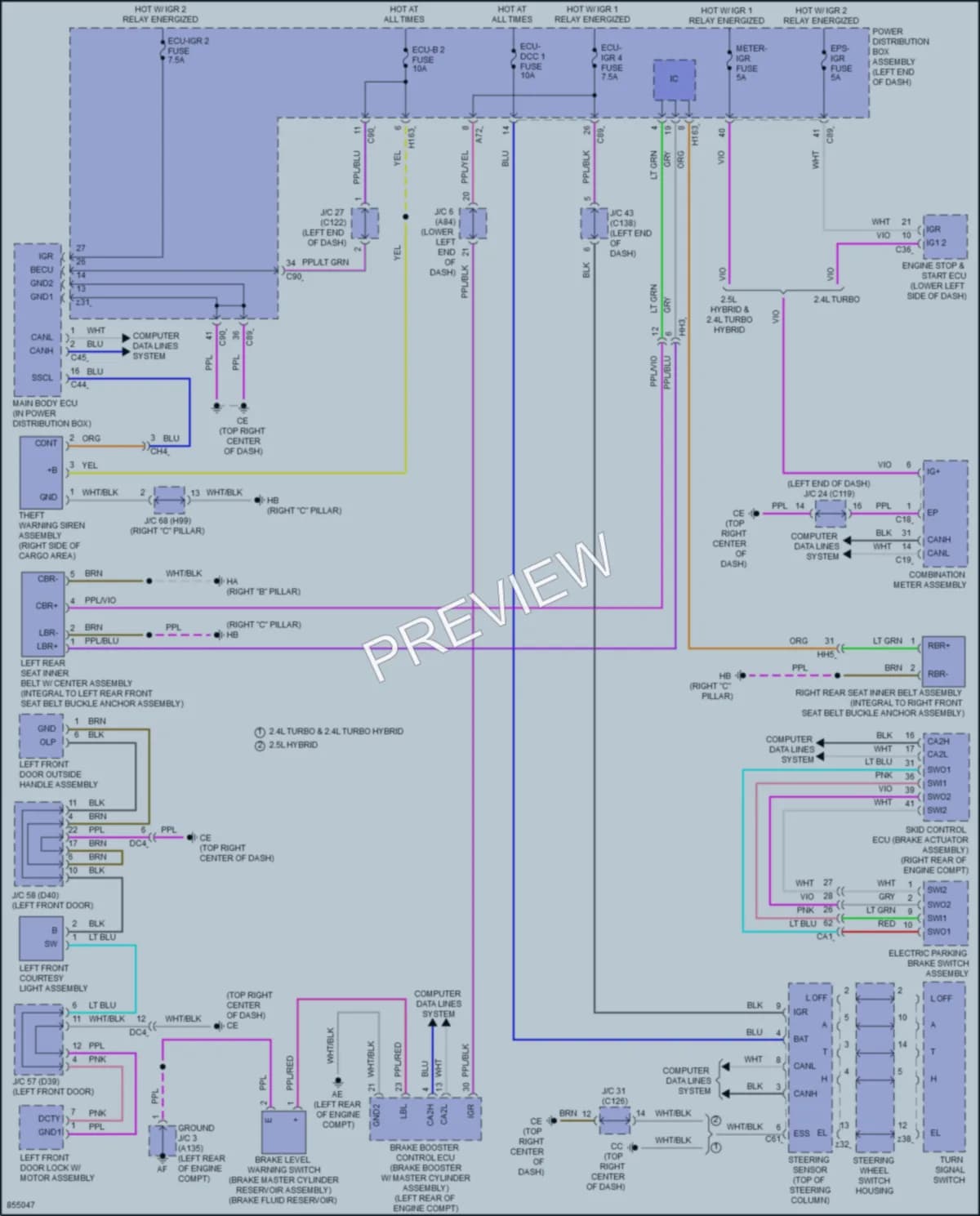 2024 Lexus RX350 Warning Systems wiring diagram preview