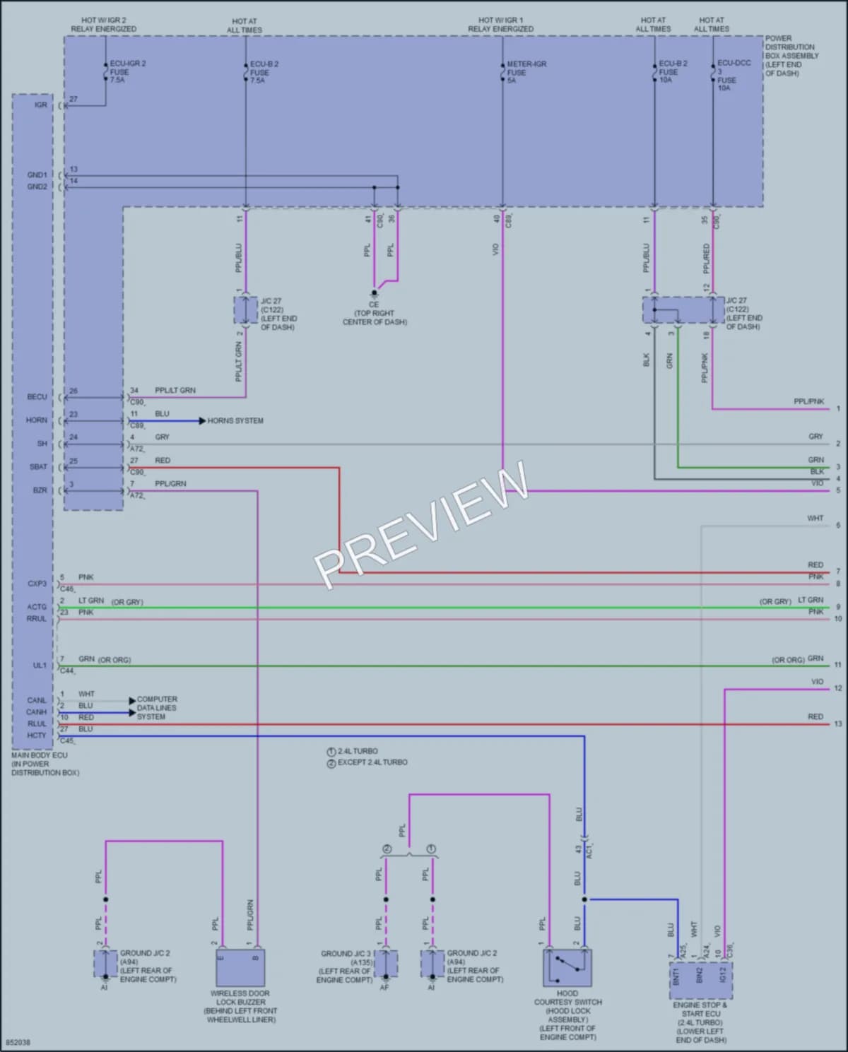 2024 Lexus RX450h Power Door Locks wiring diagram preview