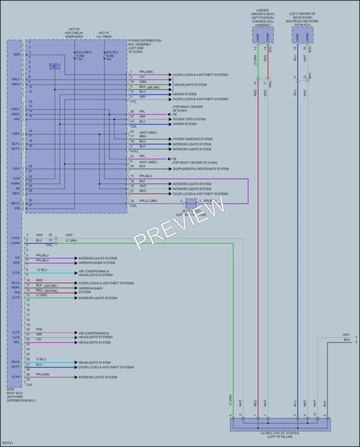 2024 Lexus RX500h Body Control Modules wiring diagram preview