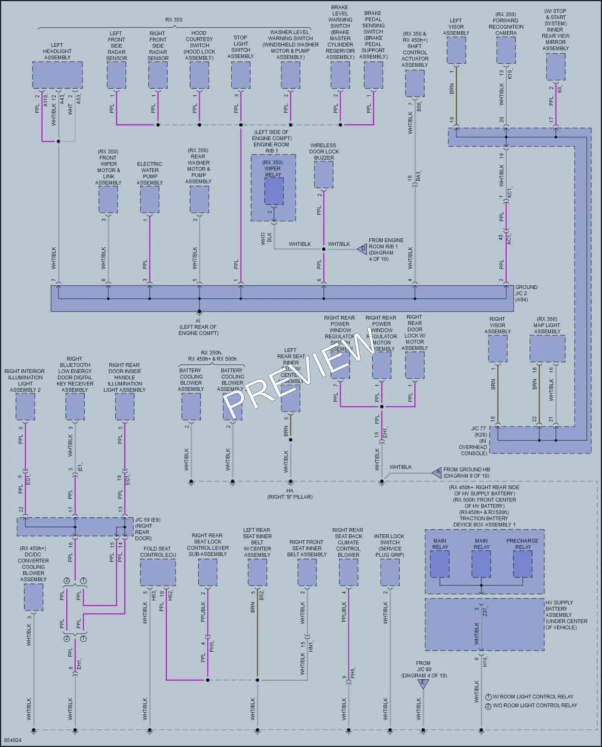 2024 Lexus RX500h Ground Distribution wiring diagram preview