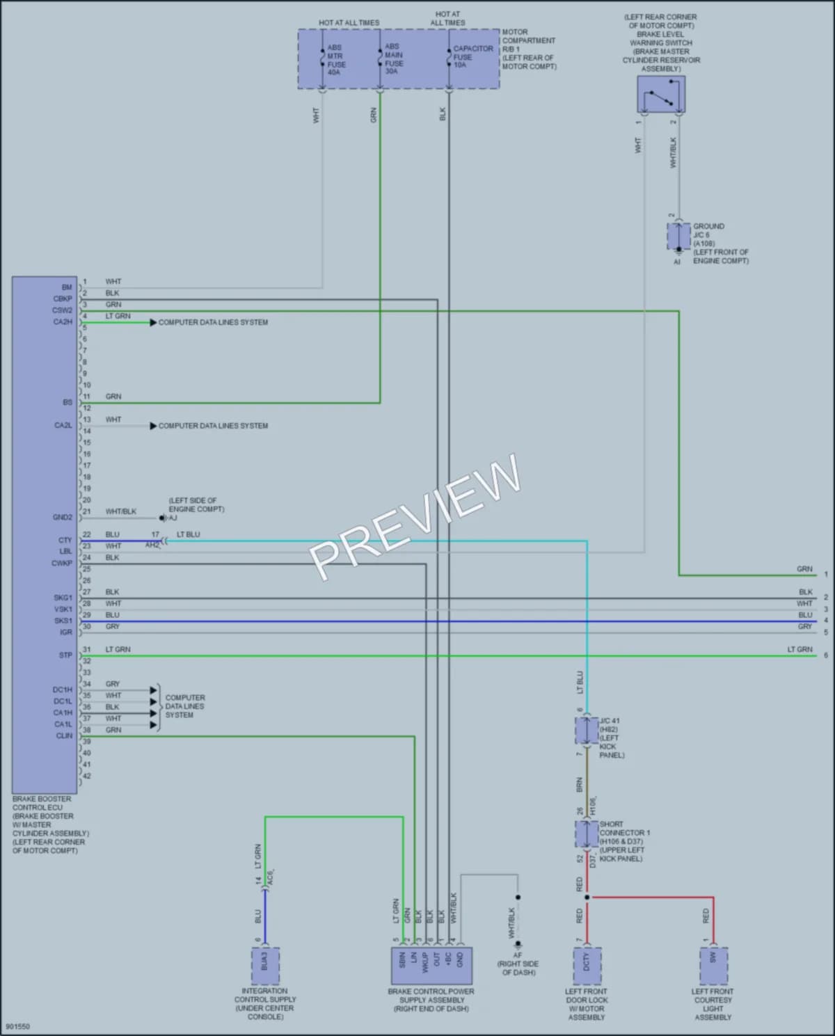2024 Lexus RZ450e Anti Lock Brakes wiring diagram preview