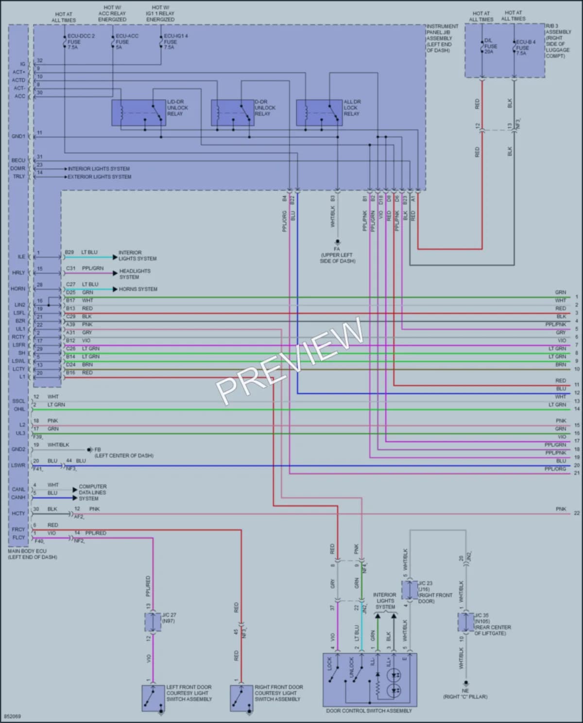 2024 Lexus UX250h Anti Theft wiring diagram preview