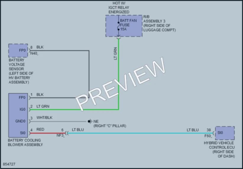 2024 Lexus UX250h Cooling Fan wiring diagram preview