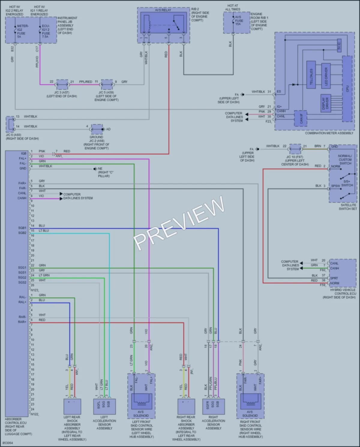 2024 Lexus UX250h Electronic Suspension wiring diagram preview