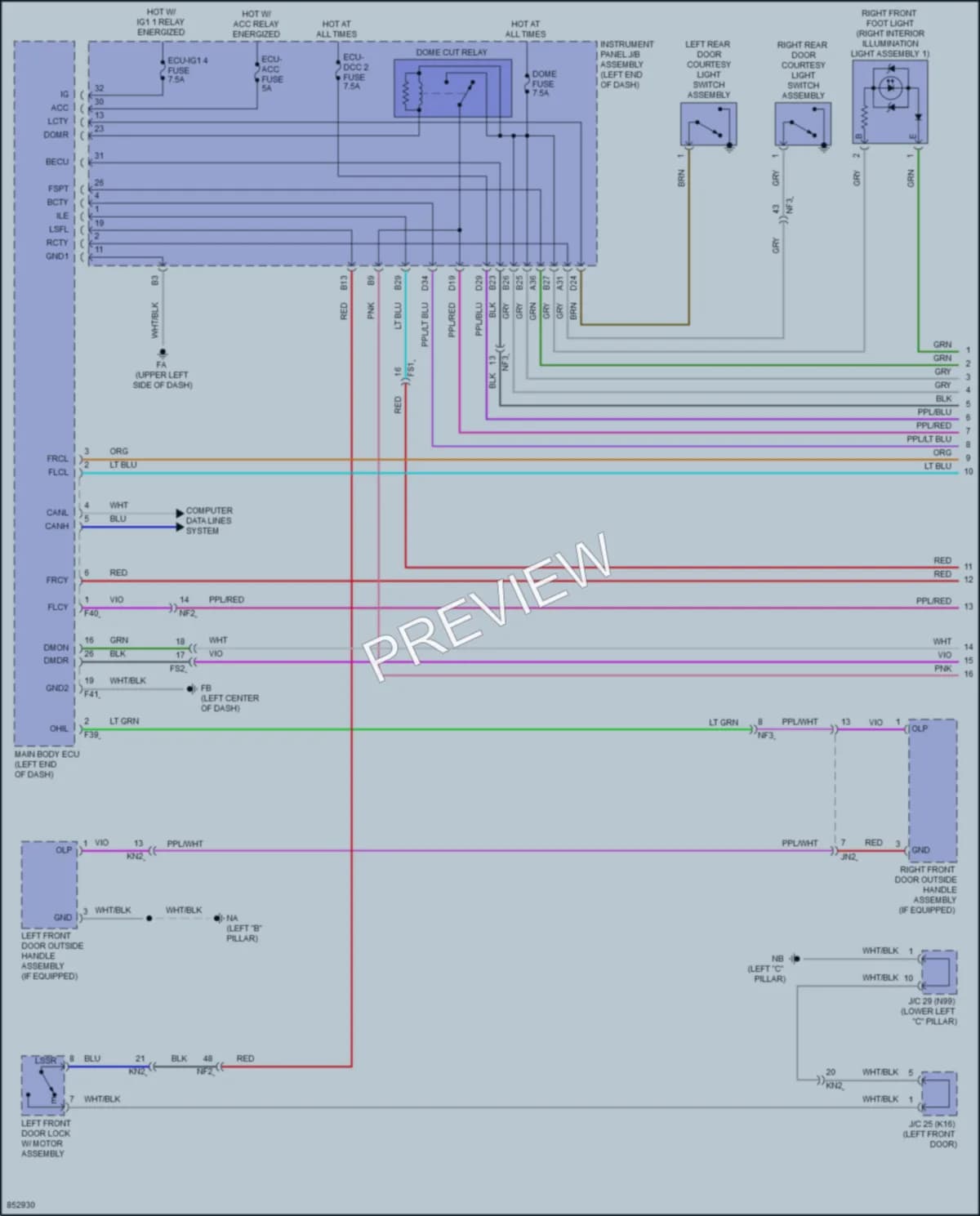 2024 Lexus UX250h Interior Lights wiring diagram preview