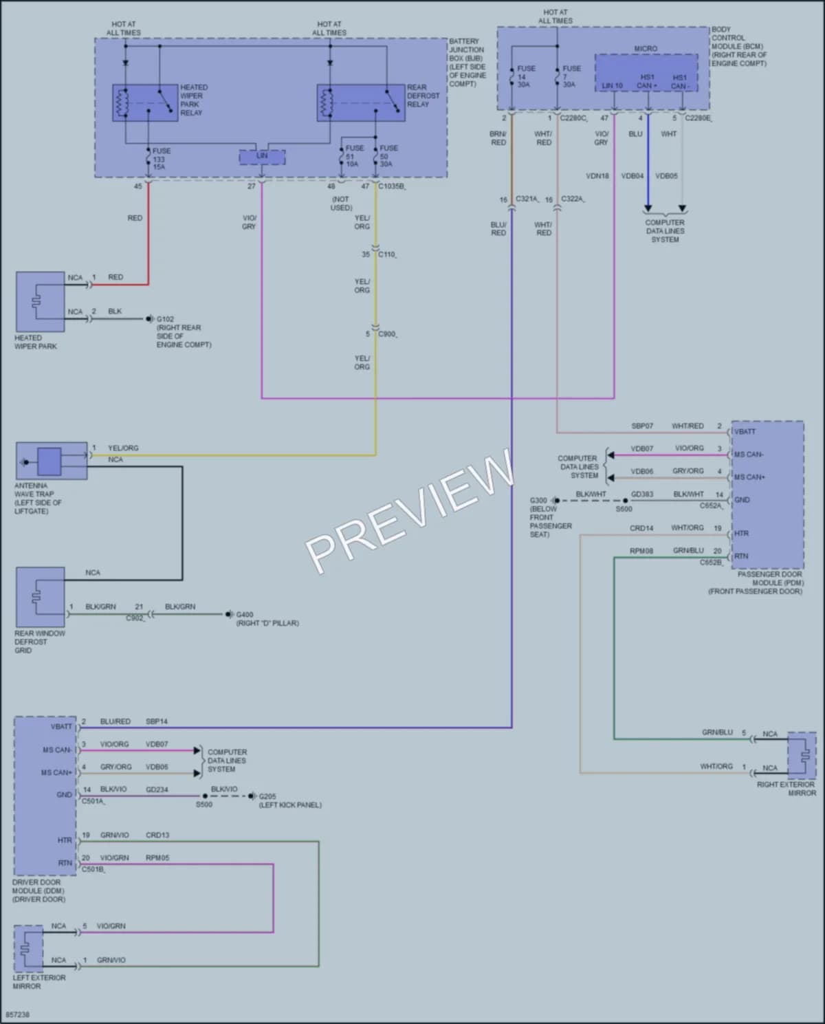 2024 Lincoln Corsair Defoggers wiring diagram preview