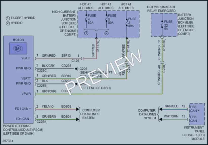2024 Lincoln Corsair Electronic Power Steering wiring diagram preview