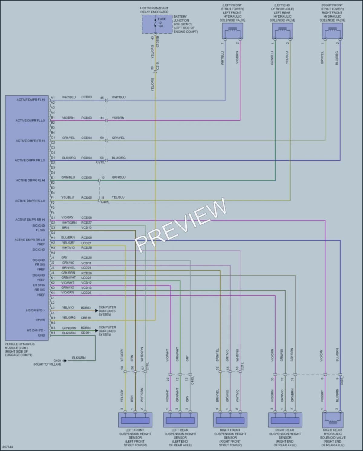 2024 Lincoln Corsair Electronic Suspension wiring diagram preview