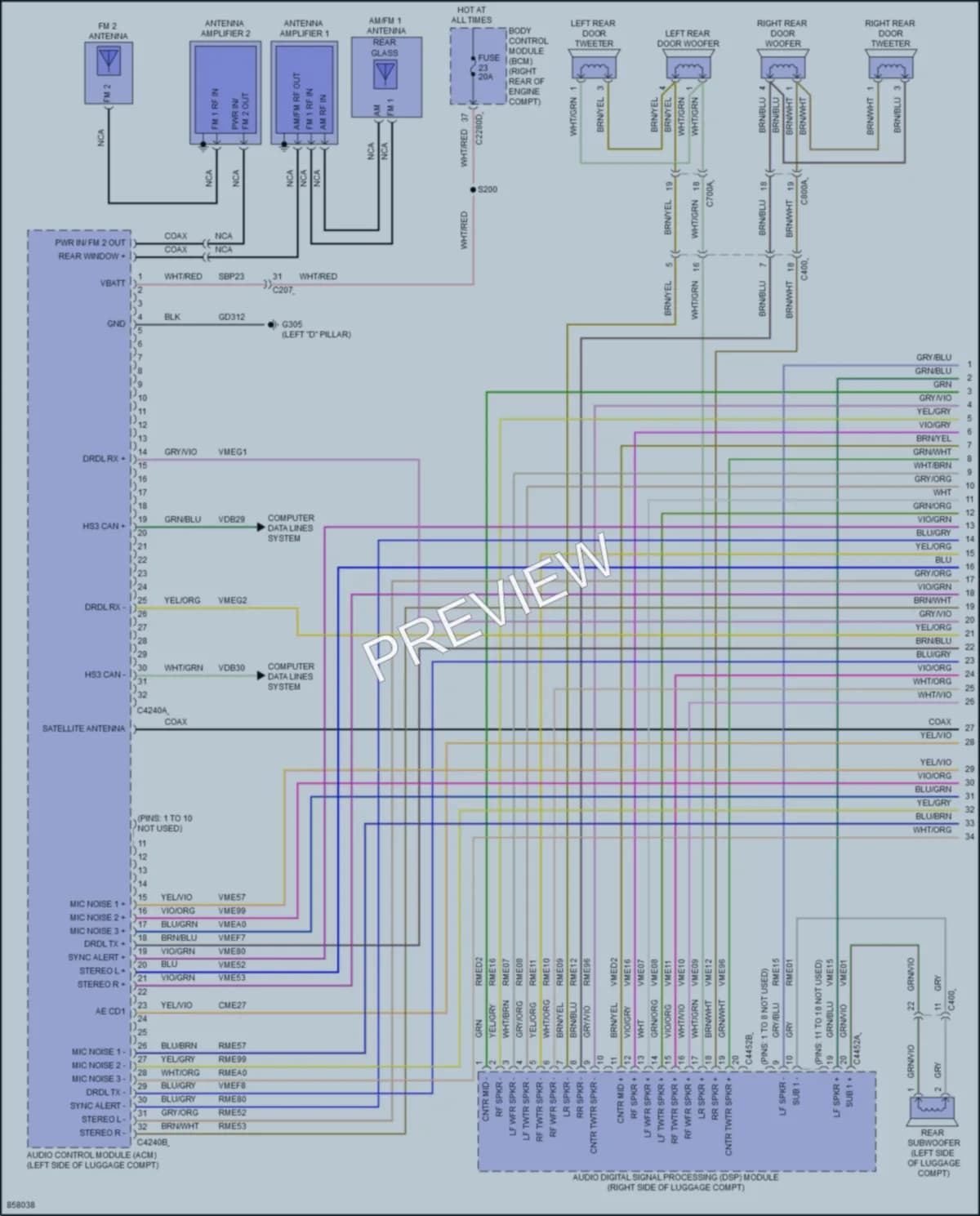 2024 Lincoln Corsair Radio wiring diagram preview
