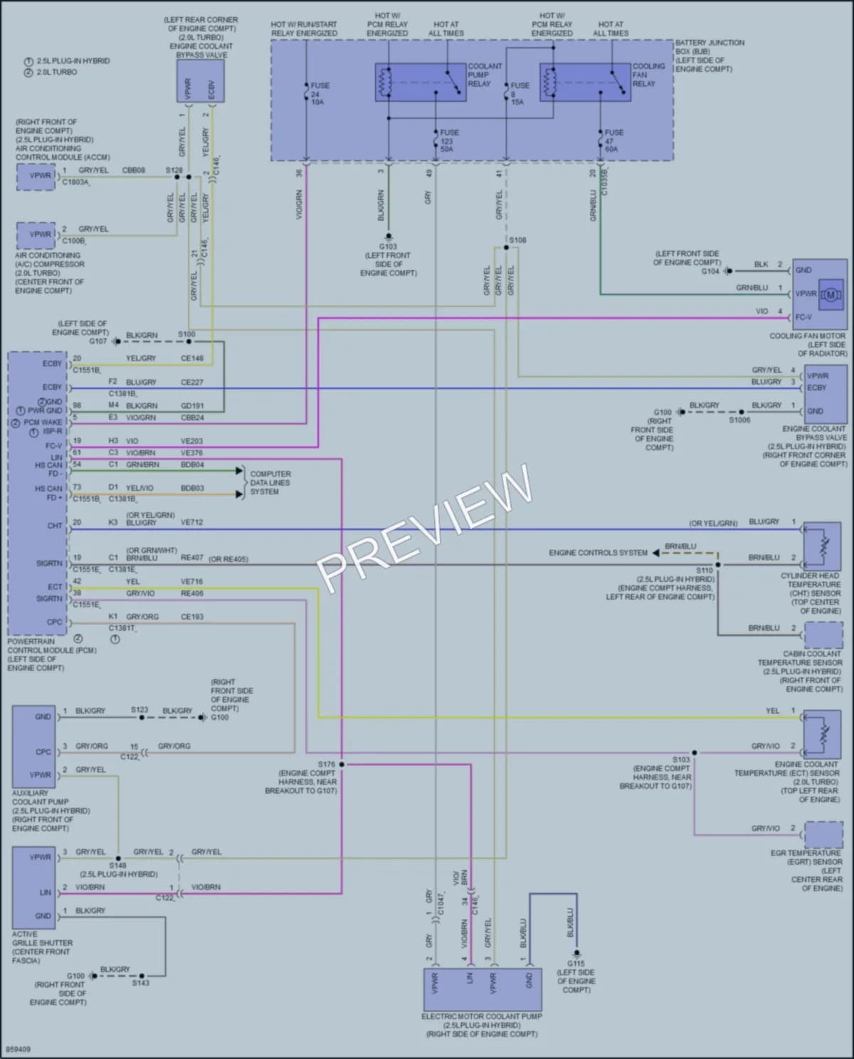 2024 Lincoln CorsairPlugIn Cooling Fan wiring diagram preview