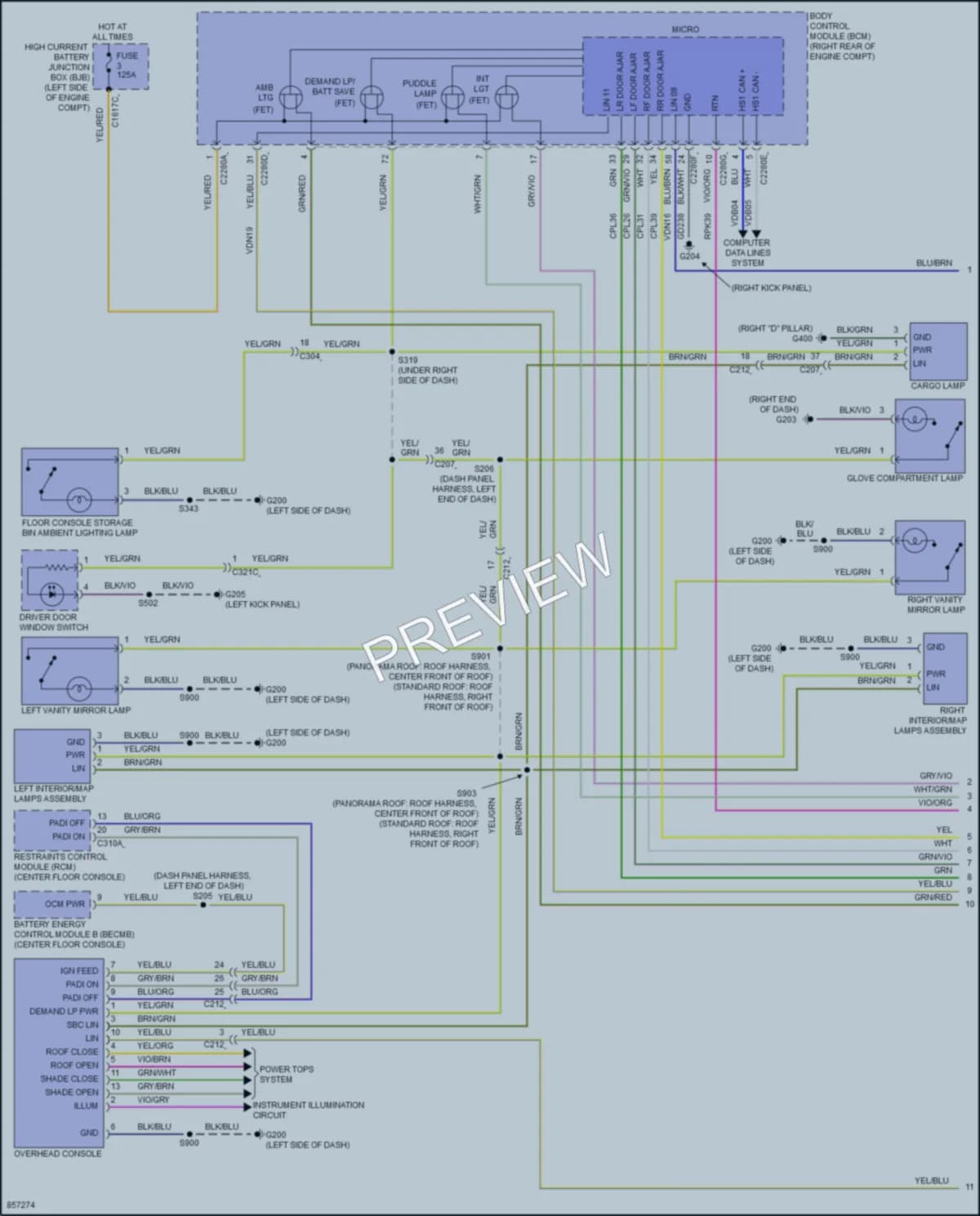 2024 Lincoln CorsairPlugIn Interior Lights wiring diagram preview