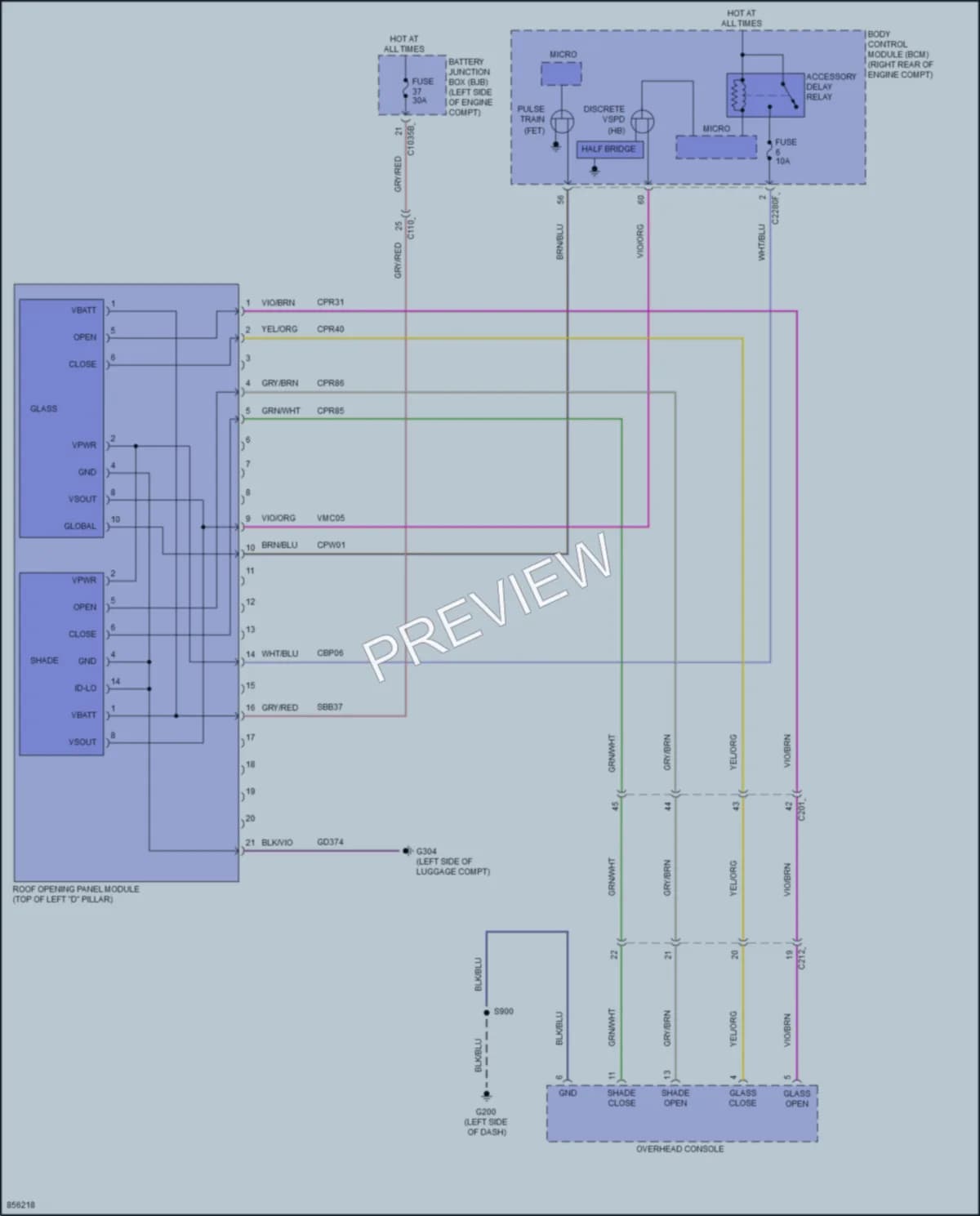 2024 Lincoln CorsairPlugIn Power Top Sunroof wiring diagram preview