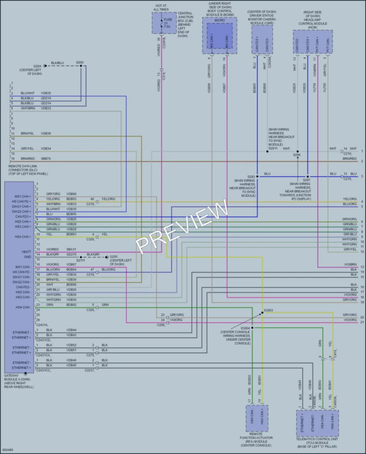 2024 Lincoln Nautilus Computer Data Lines wiring diagram preview