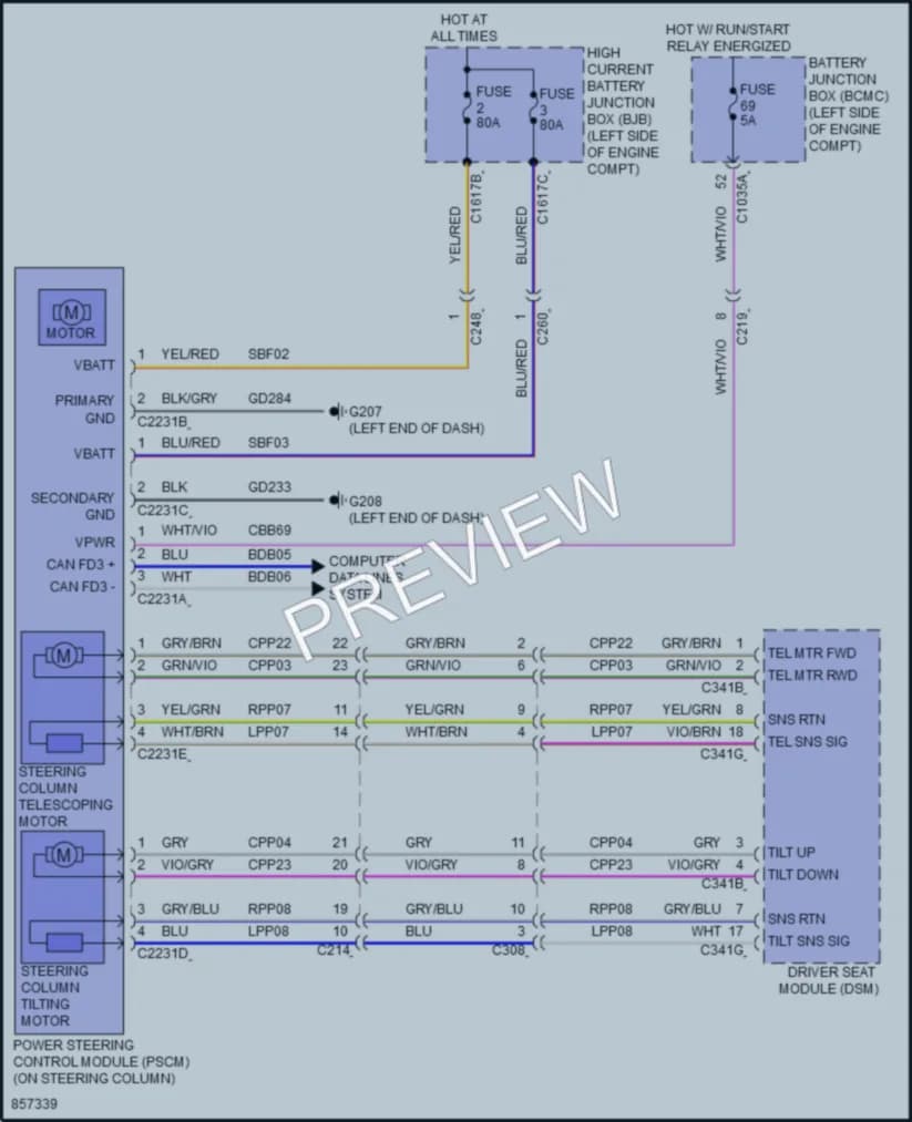 2024 Lincoln Nautilus Electronic Power Steering wiring diagram preview