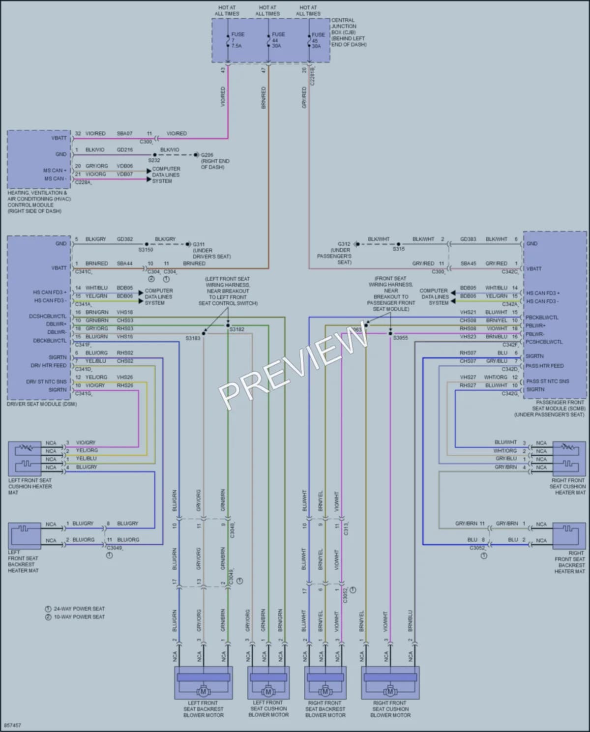 2024 Lincoln Nautilus Power Seats wiring diagram preview