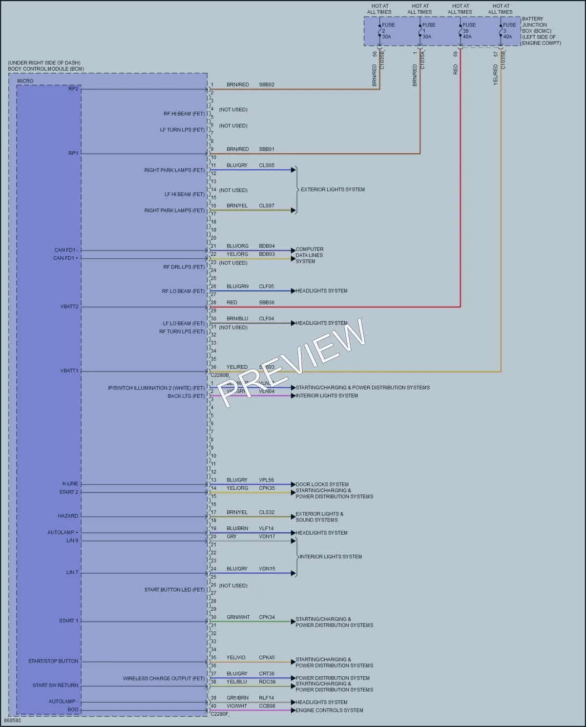 2024 Lincoln NautilusHybrid Body Control Modules wiring diagram preview