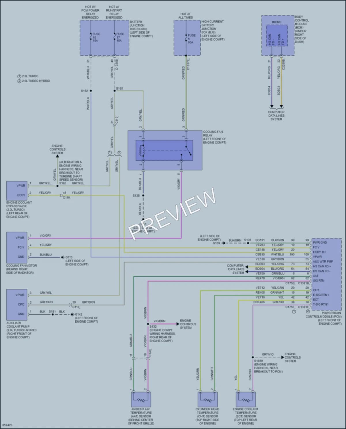 2024 Lincoln NautilusHybrid Cooling Fan wiring diagram preview