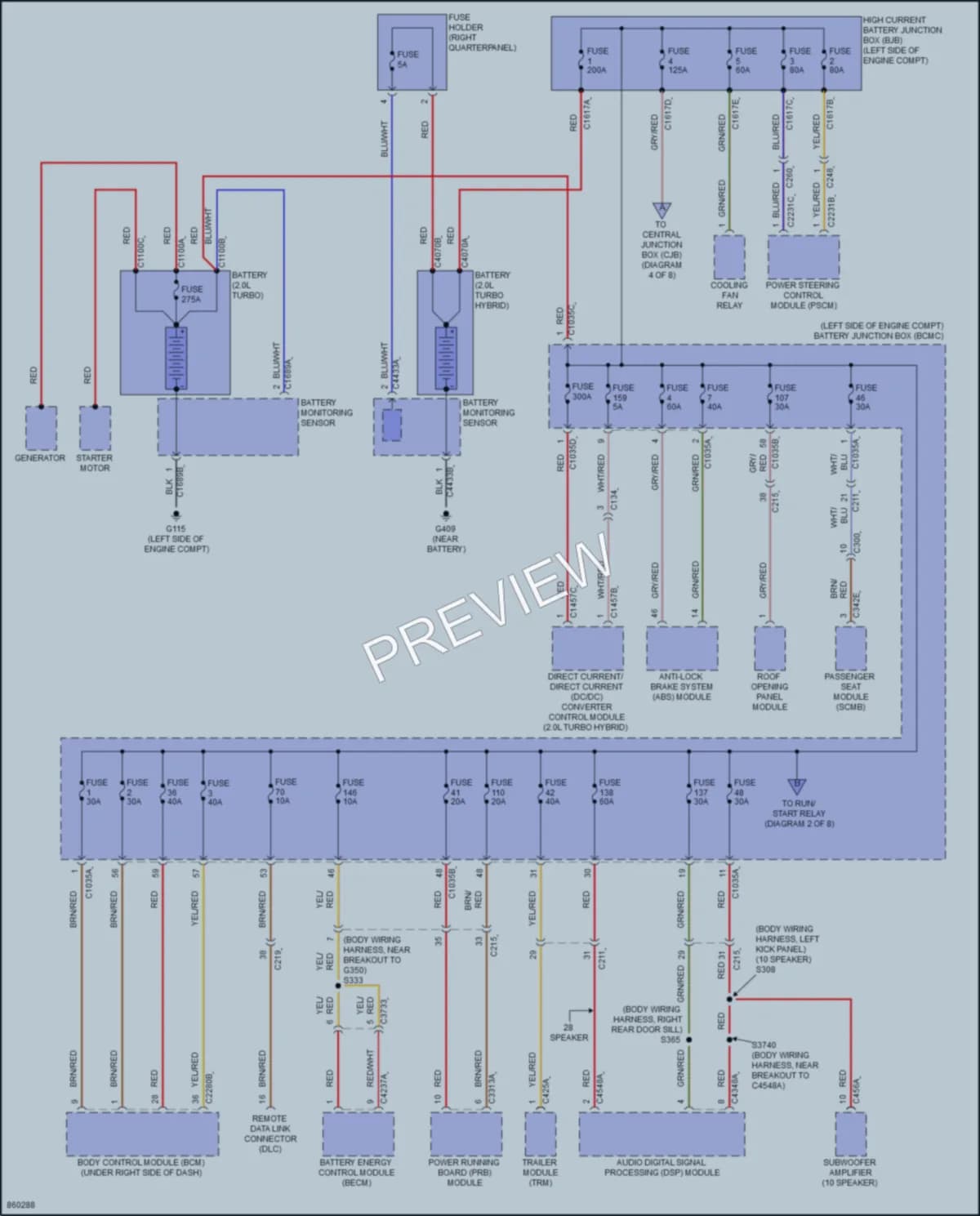 2024 Lincoln NautilusHybrid Power Distribution wiring diagram preview