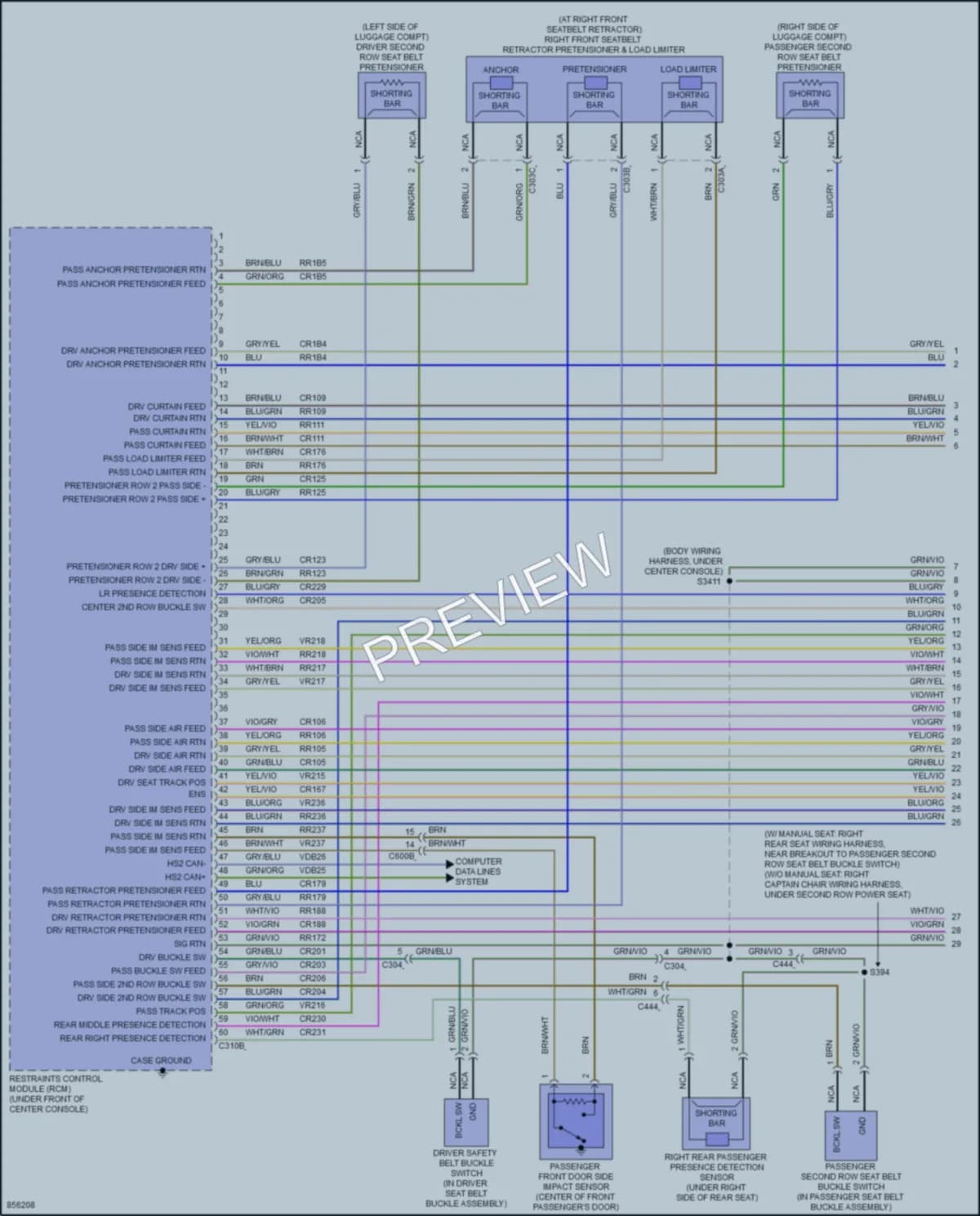 2024 Lincoln NautilusHybrid Supplemental Restraints wiring diagram preview