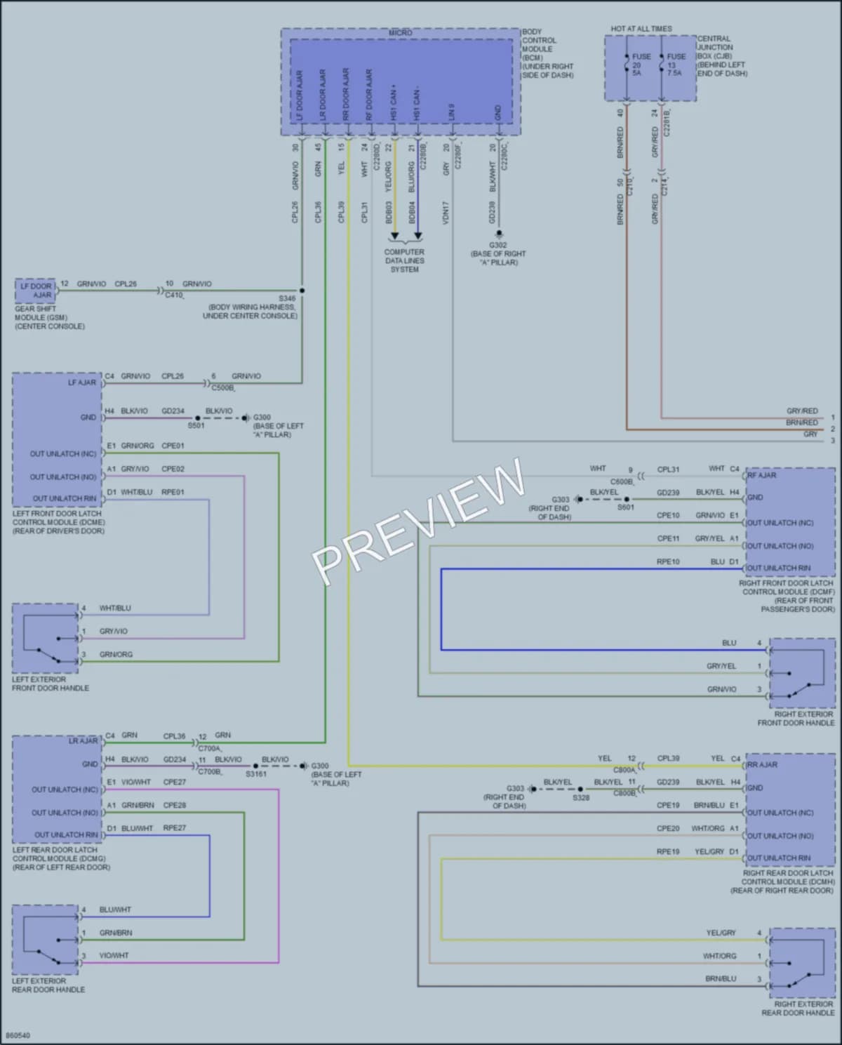 2024 Lincoln NautilusHybrid Warning Systems wiring diagram preview