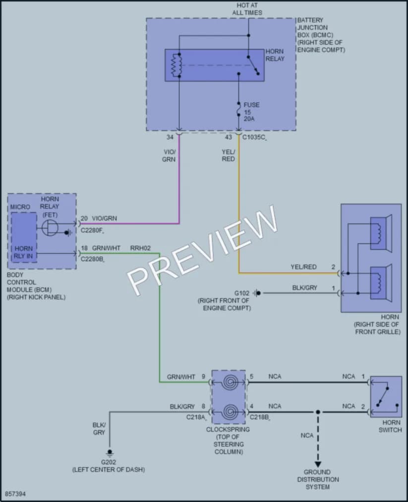 2024 Lincoln Navigator Horn wiring diagram preview