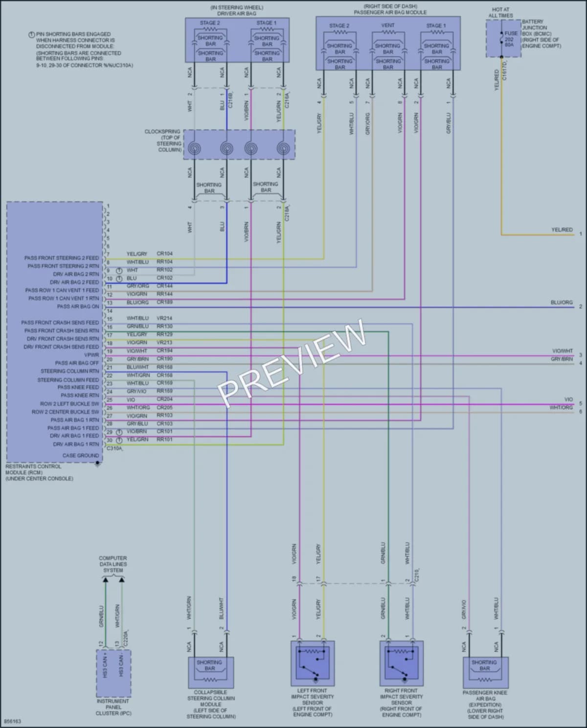 2024 Lincoln Navigator Supplemental Restraints wiring diagram preview
