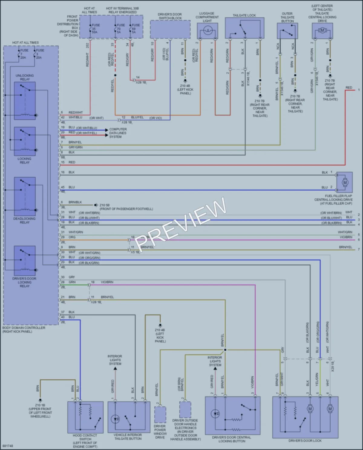 2024 MINI Cooper Power Door Locks wiring diagram preview