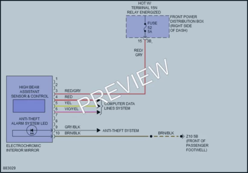 2024 MINI Cooper Power Mirrors wiring diagram preview