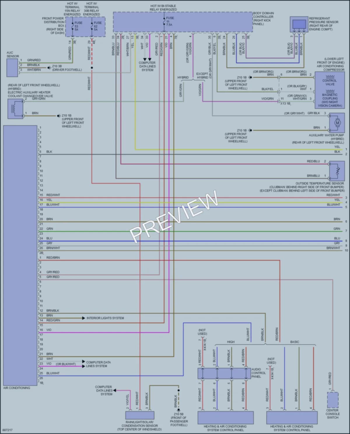 2024 MINI CooperClubman Air Conditioning wiring diagram preview