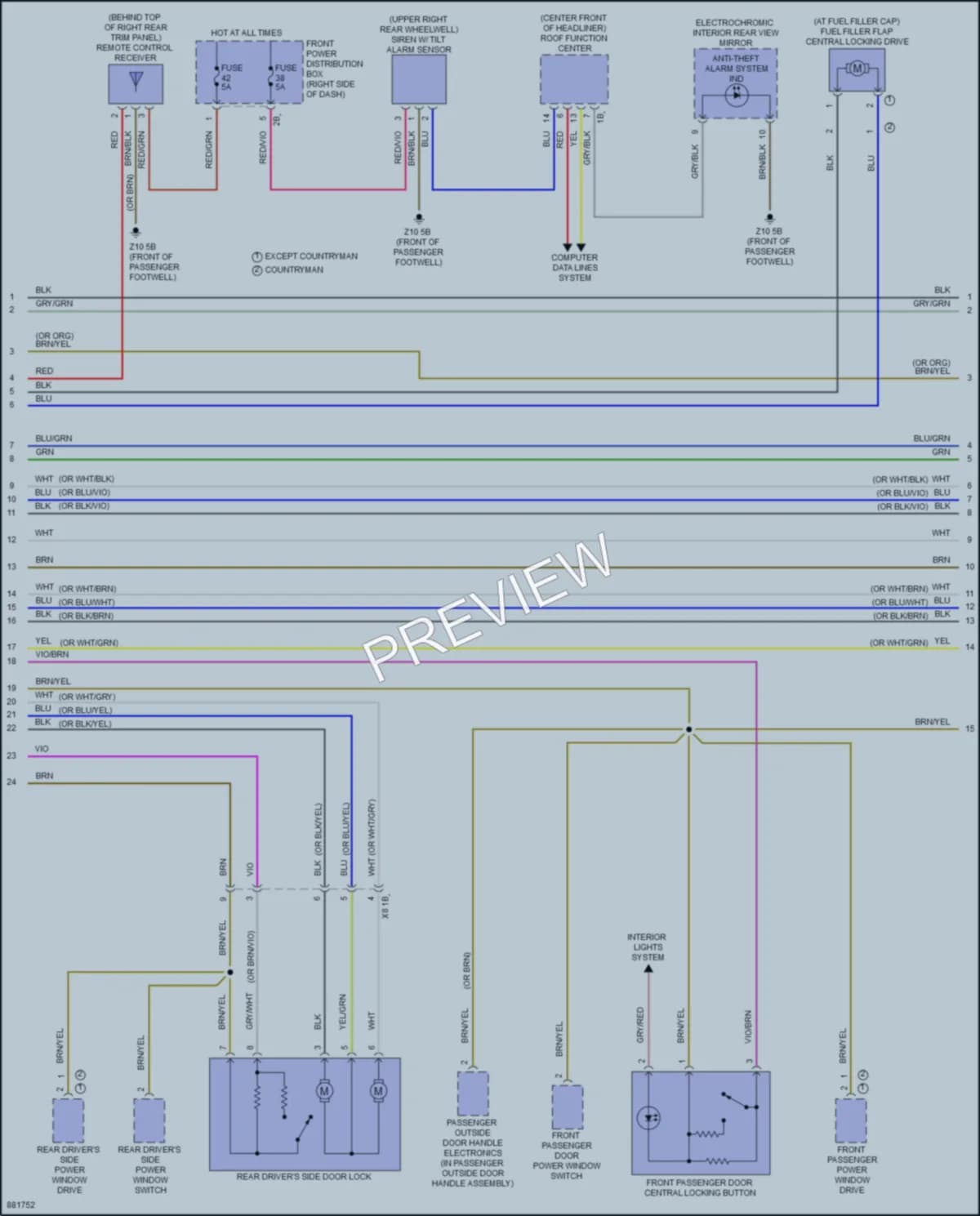 2024 MINI CooperClubman Anti Theft wiring diagram preview
