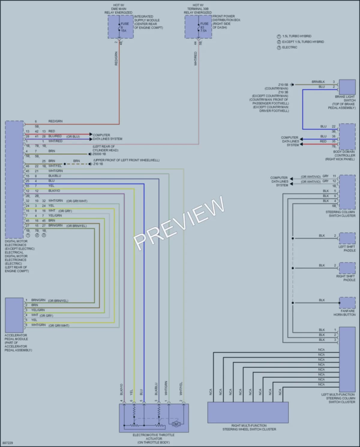 2024 MINI CooperCountryman Cruise Control wiring diagram preview