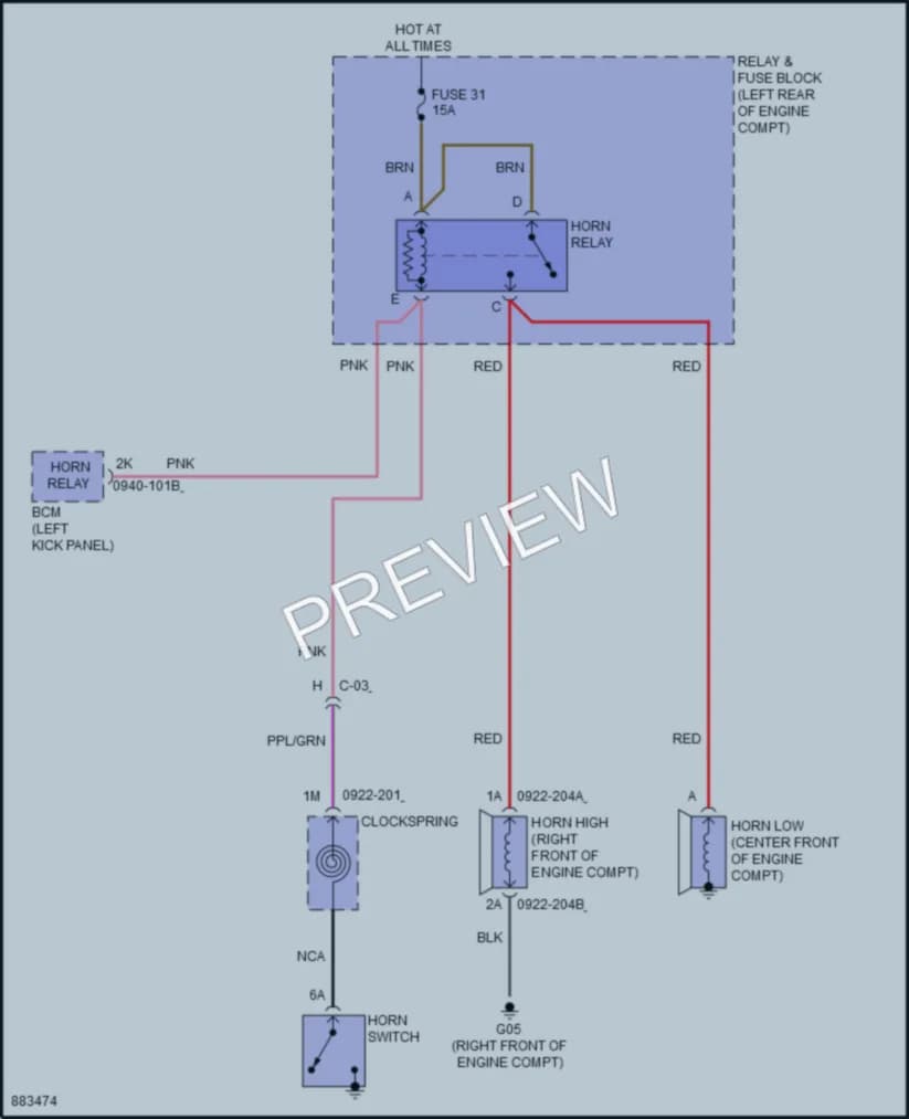 2024 Mazda 3 Horn wiring diagram preview