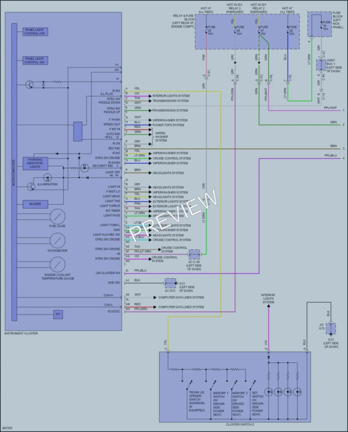 2024 Mazda 3 Instrument Cluster wiring diagram preview