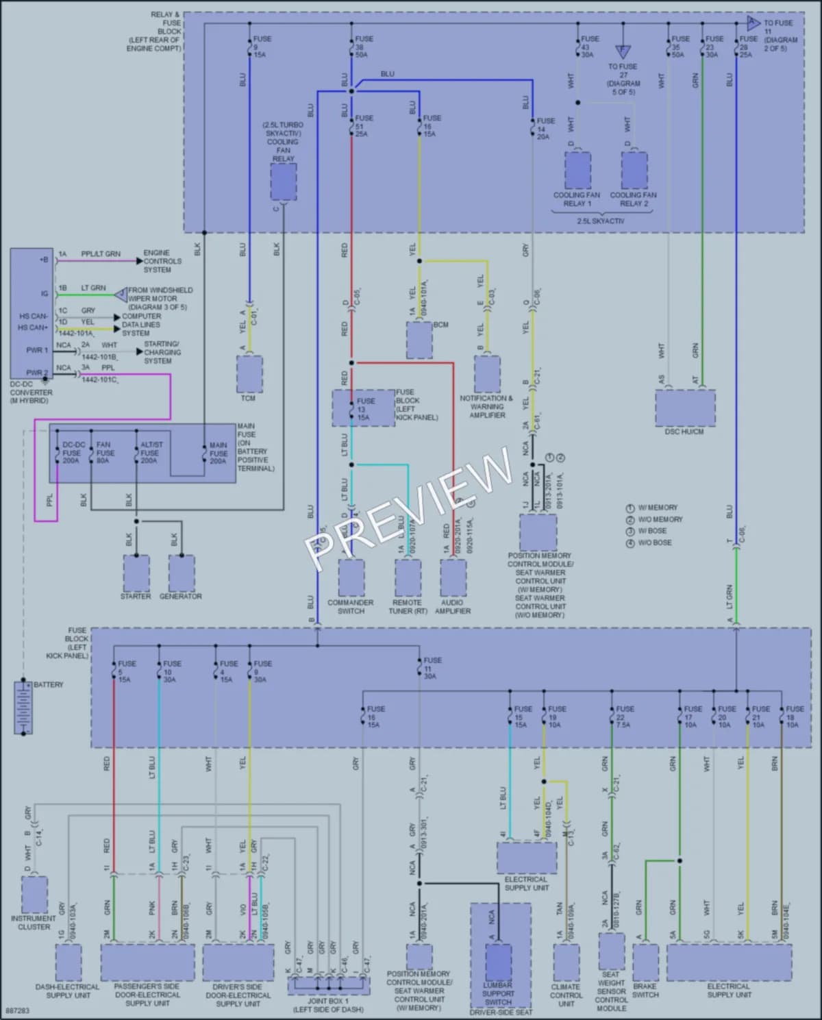 2024 Mazda 3 Power Distribution wiring diagram preview
