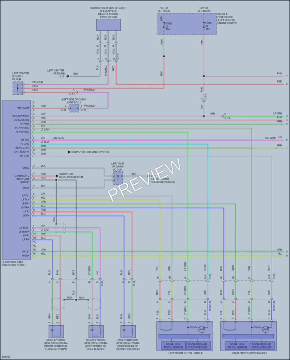 2024 Mazda 3 Power Door Locks wiring diagram preview