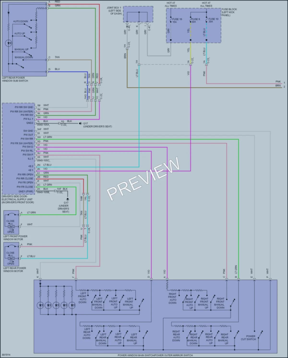 2024 Mazda 3 Power Windows wiring diagram preview
