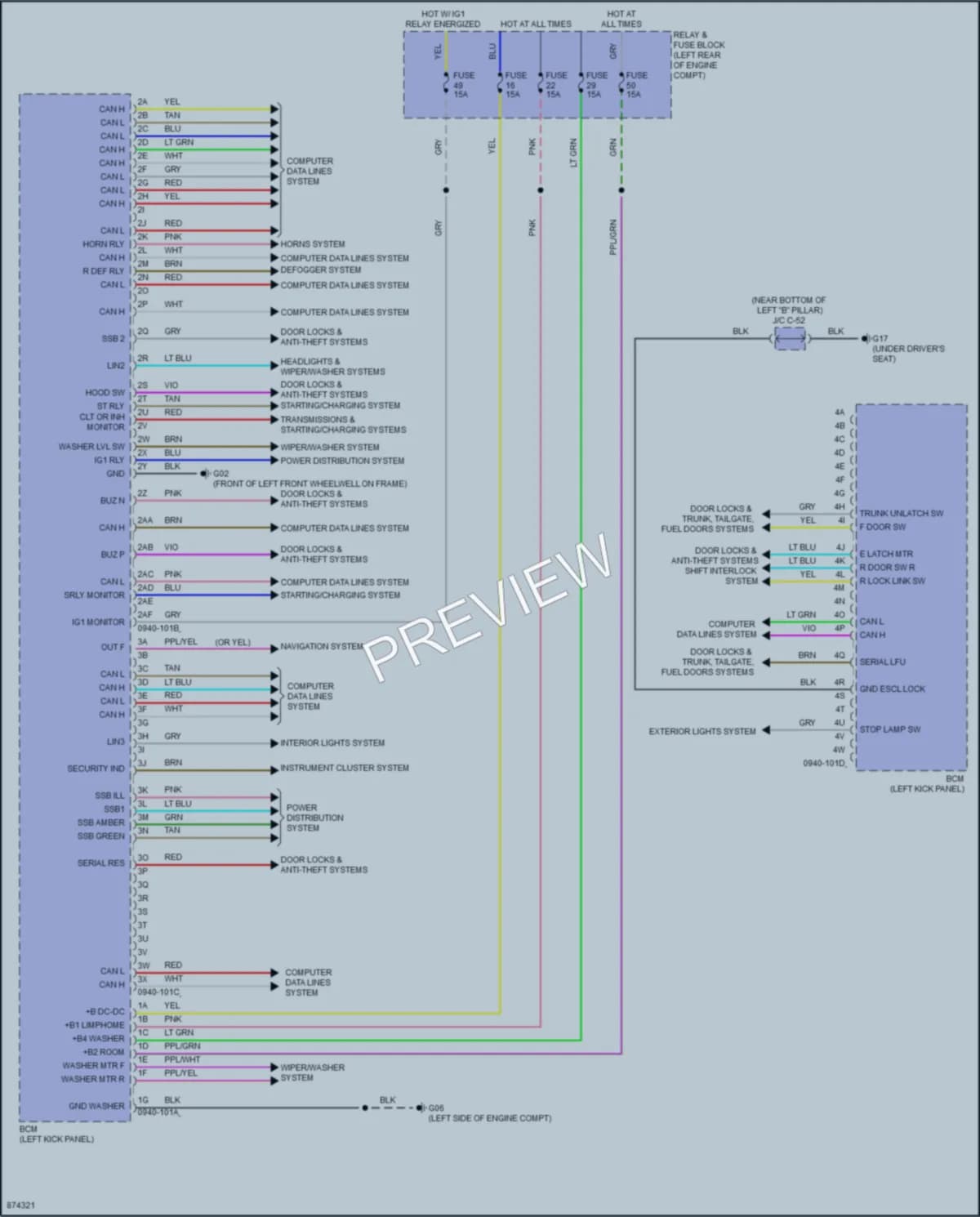 2024 Mazda CX30 Body Control Modules wiring diagram preview