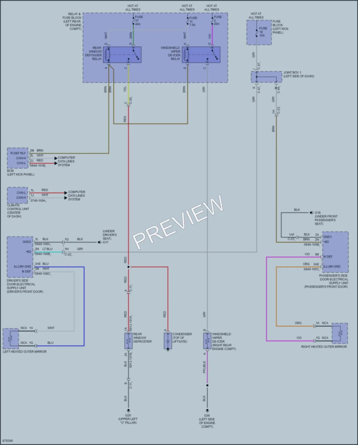 2024 Mazda CX30 Defoggers wiring diagram preview