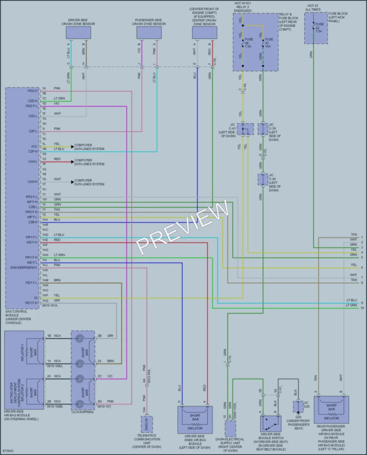 2024 Mazda CX30 Supplemental Restraints wiring diagram preview