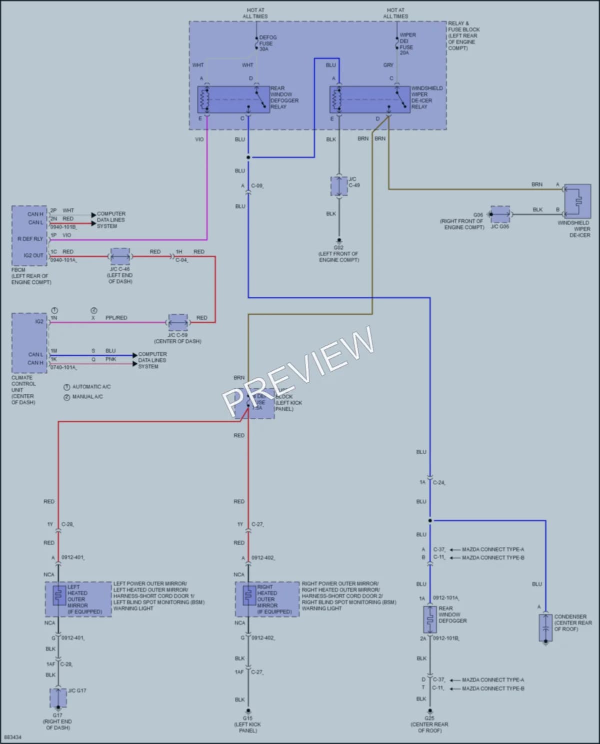 2024 Mazda CX5 Defoggers wiring diagram preview