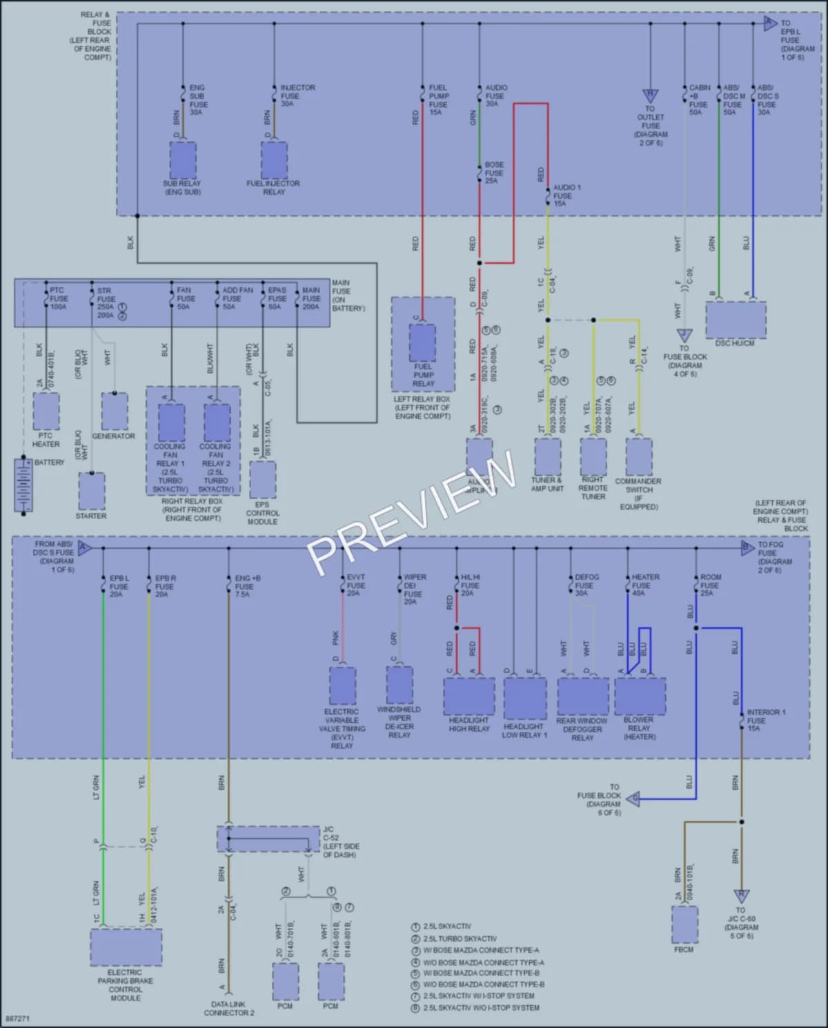 2024 Mazda CX5 Power Distribution wiring diagram preview