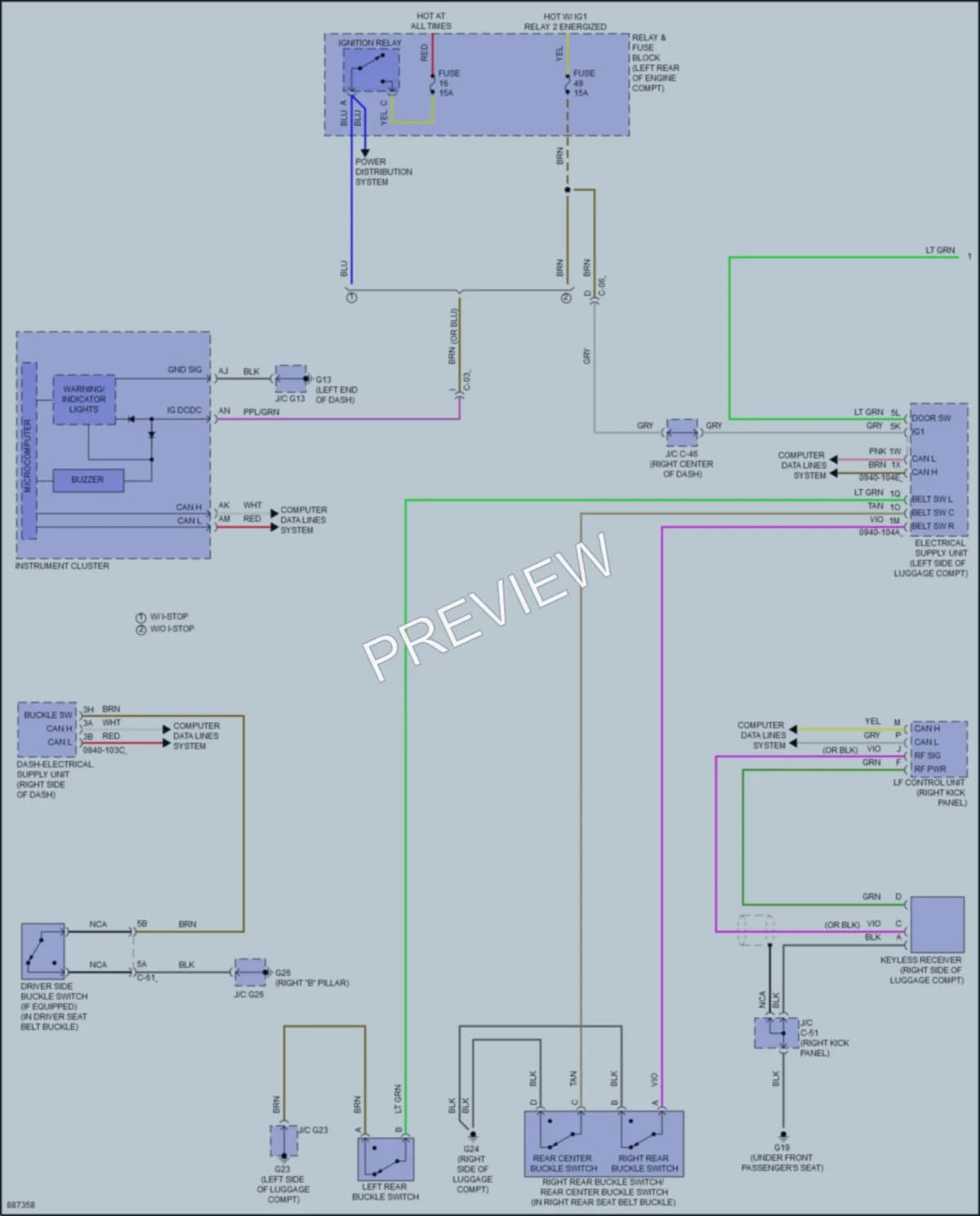 2024 Mazda CX50 Warning Systems wiring diagram preview