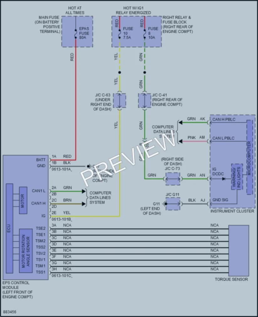 2024 Mazda CX90 Electronic Power Steering wiring diagram preview