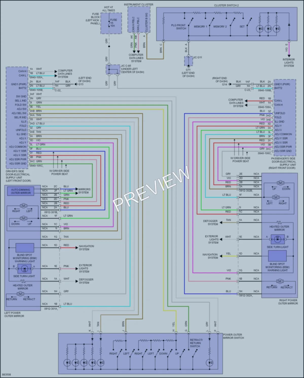 2024 Mazda CX90 Memory Systems wiring diagram preview