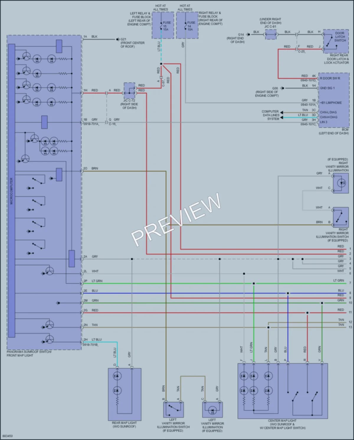 2024 Mazda CX90PlugIn Interior Lights wiring diagram preview