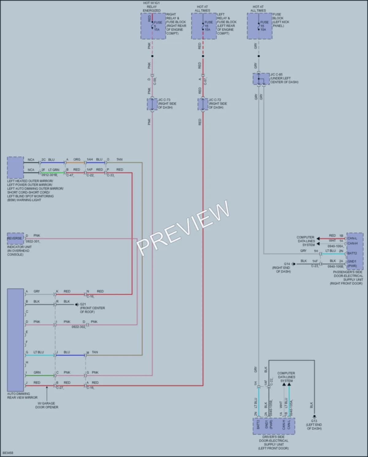 2024 Mazda CX90PlugIn Power Mirrors wiring diagram preview