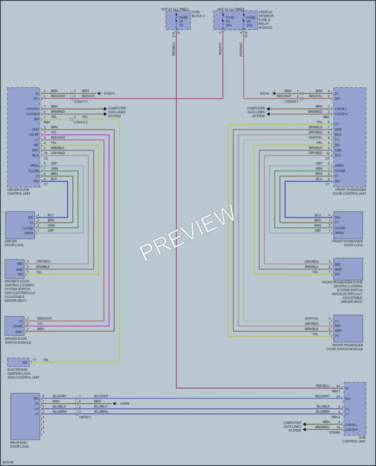 2024 MercedesBenz 2500Sprinter Power Door Locks wiring diagram preview
