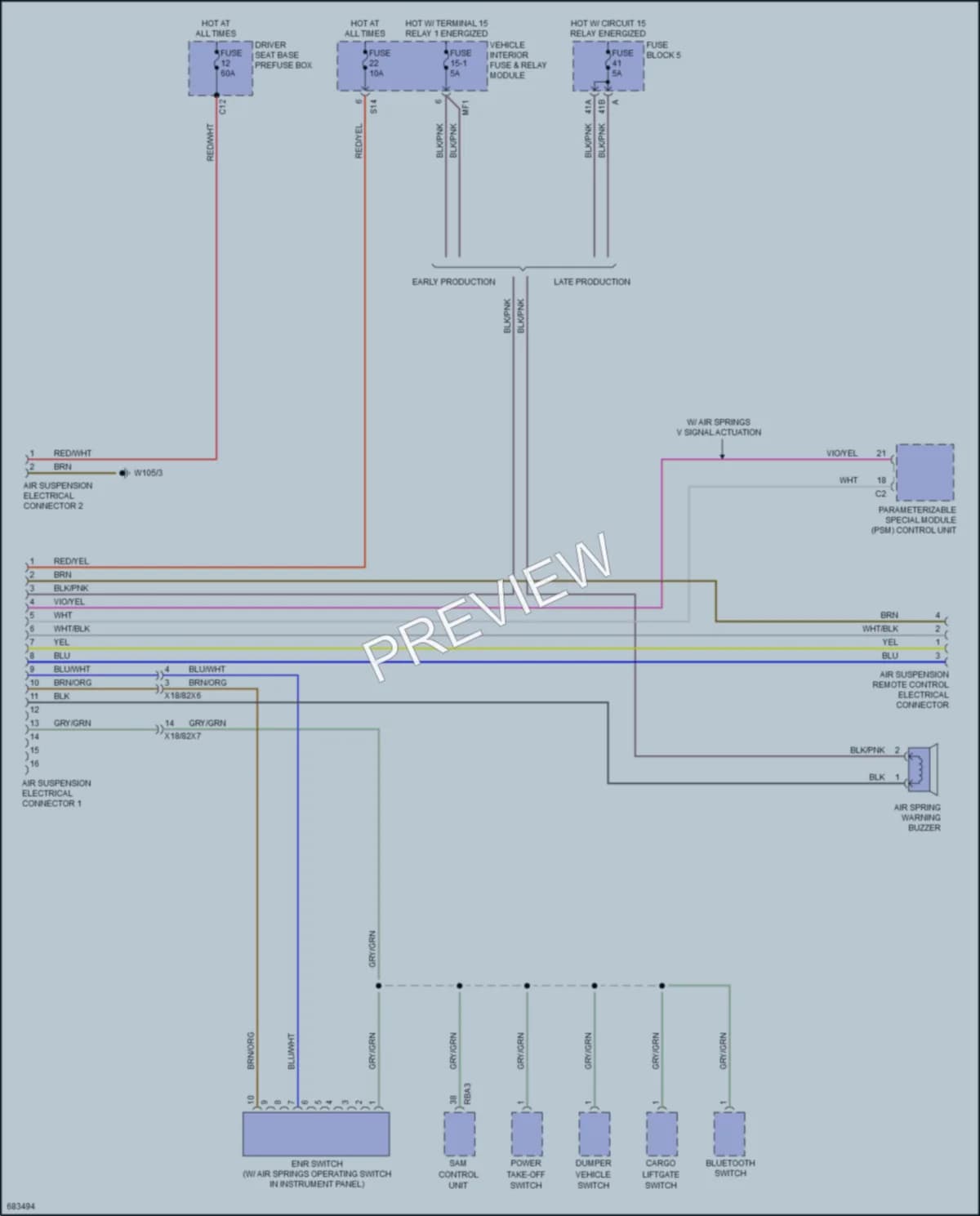 2024 MercedesBenz 3500XDSprinter Electronic Suspension wiring diagram preview